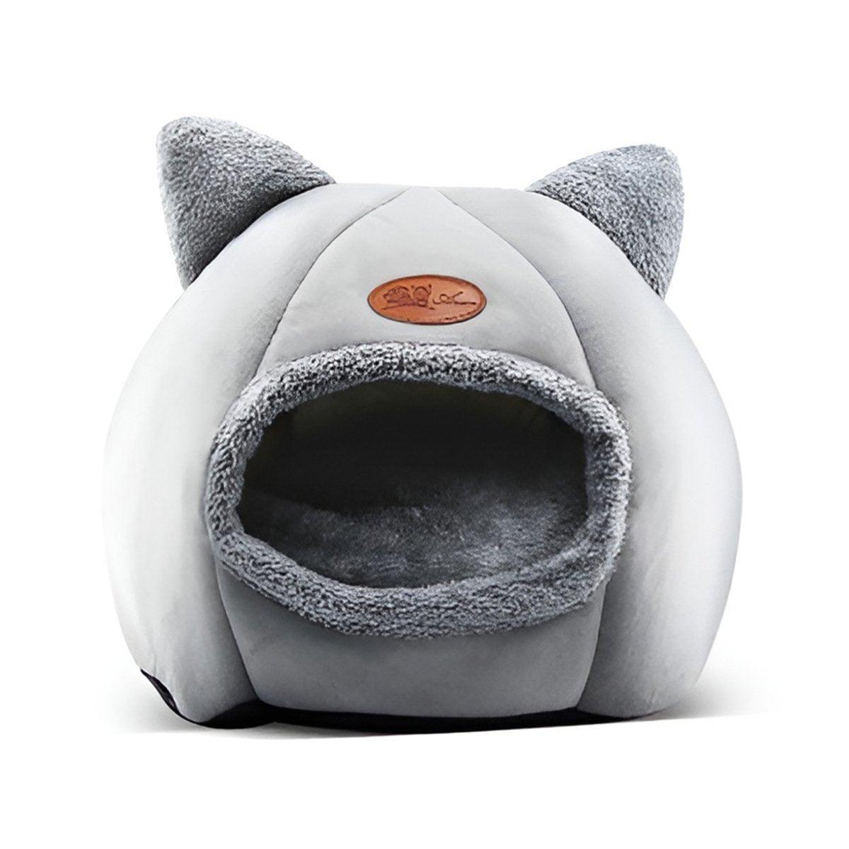 Cat Bed Winter Warm Enclosed Pet House Cozy Indoor Sleeping Nest for Cold Weather - L