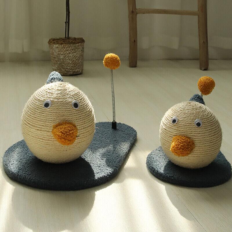 Cat Scratching Post Toy with Ball Claw Grinding Rope Tree for Indoor Play - Large