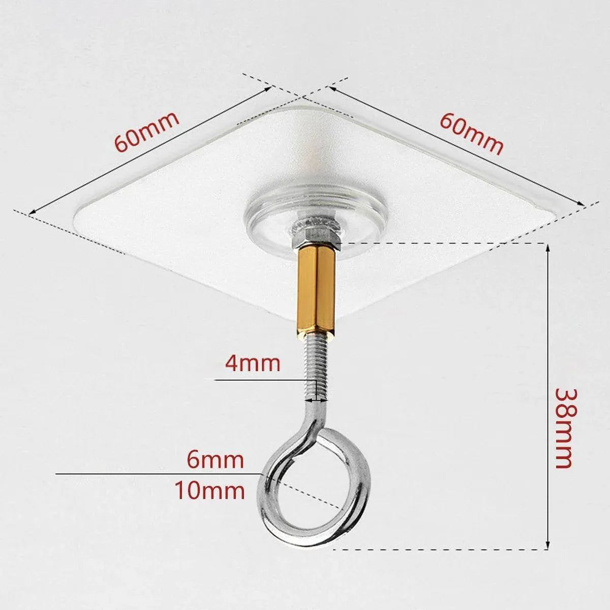 12 PCS Heavy Duty Self Adhesive Hooks Stainless Steel Ceiling Hooks for Home - Open