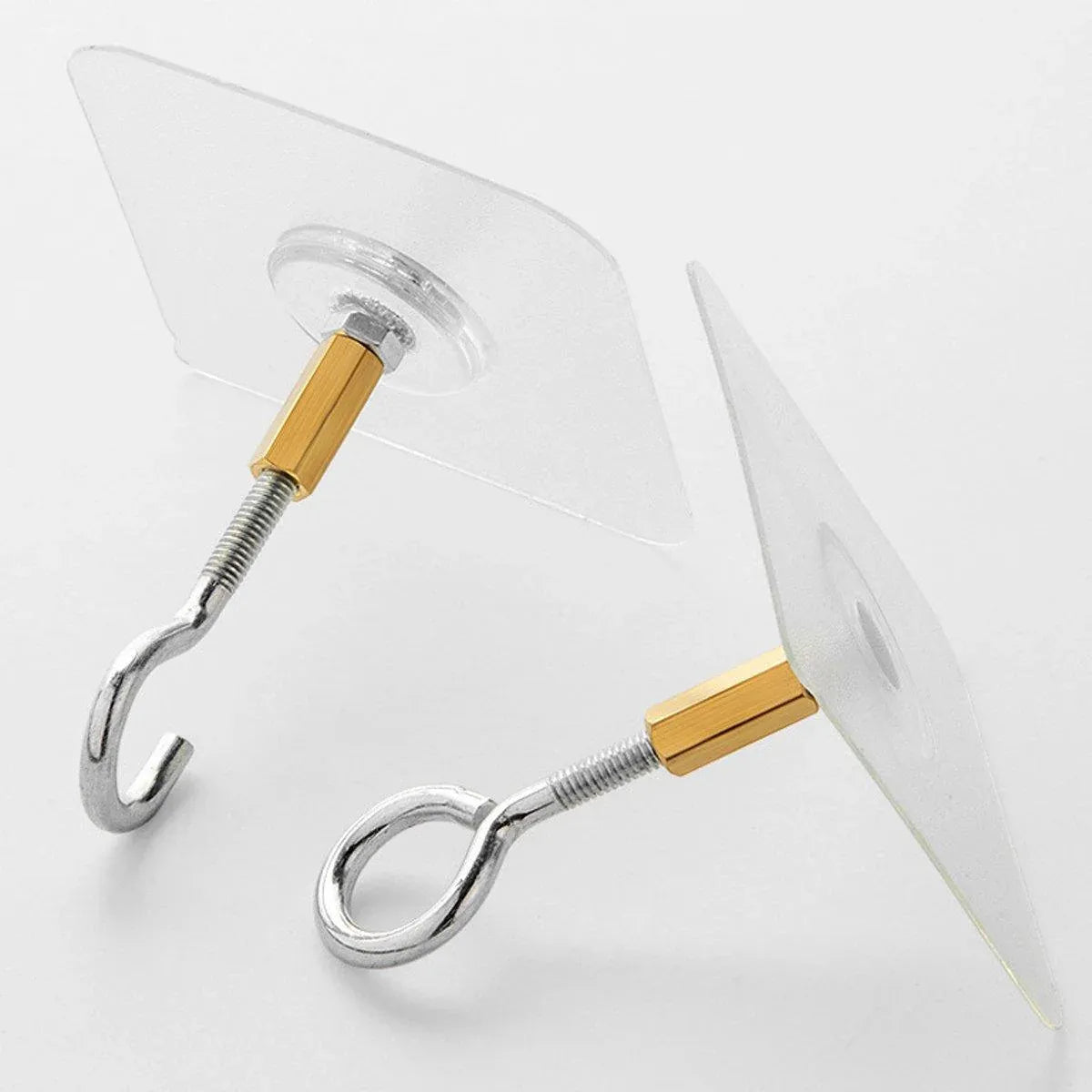 12 PCS Heavy Duty Self Adhesive Hooks Stainless Steel Ceiling Hooks for Home - Open