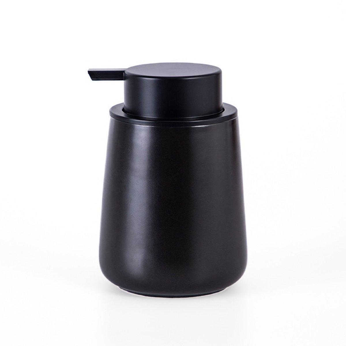 400ML Ceramic Stoneware Soap Dispenser Modern Design Lotion Pump Manual Bathroom - White