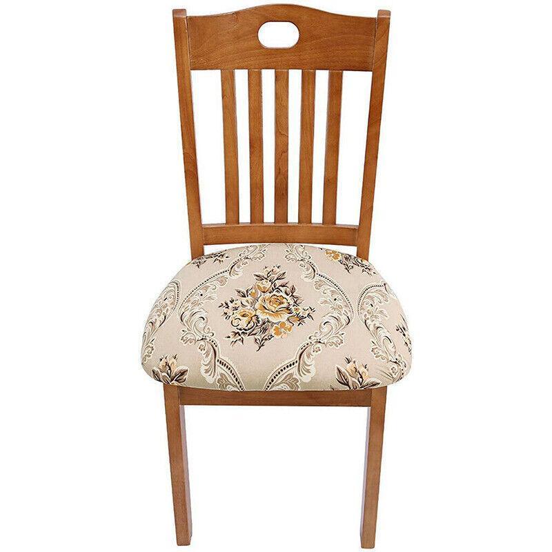 Stretch Dining Chair Seat Covers Removable Seat Cushion Slipcovers Protector - A