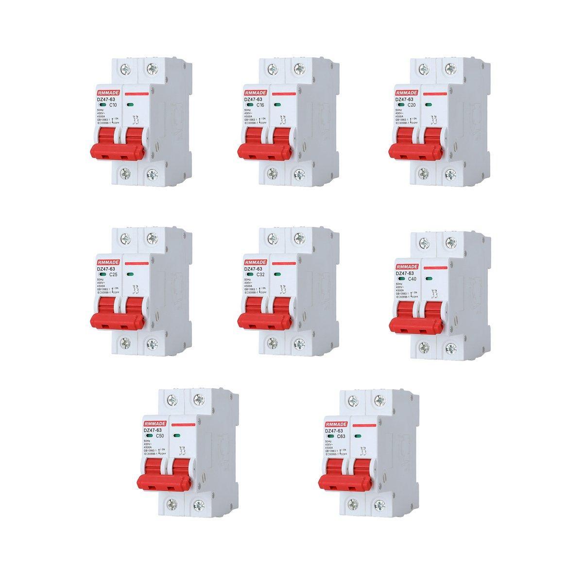 AC Circuit Breaker Solar 220-380V 2Pole Double MCB Mini 10-63 Amp - 10A