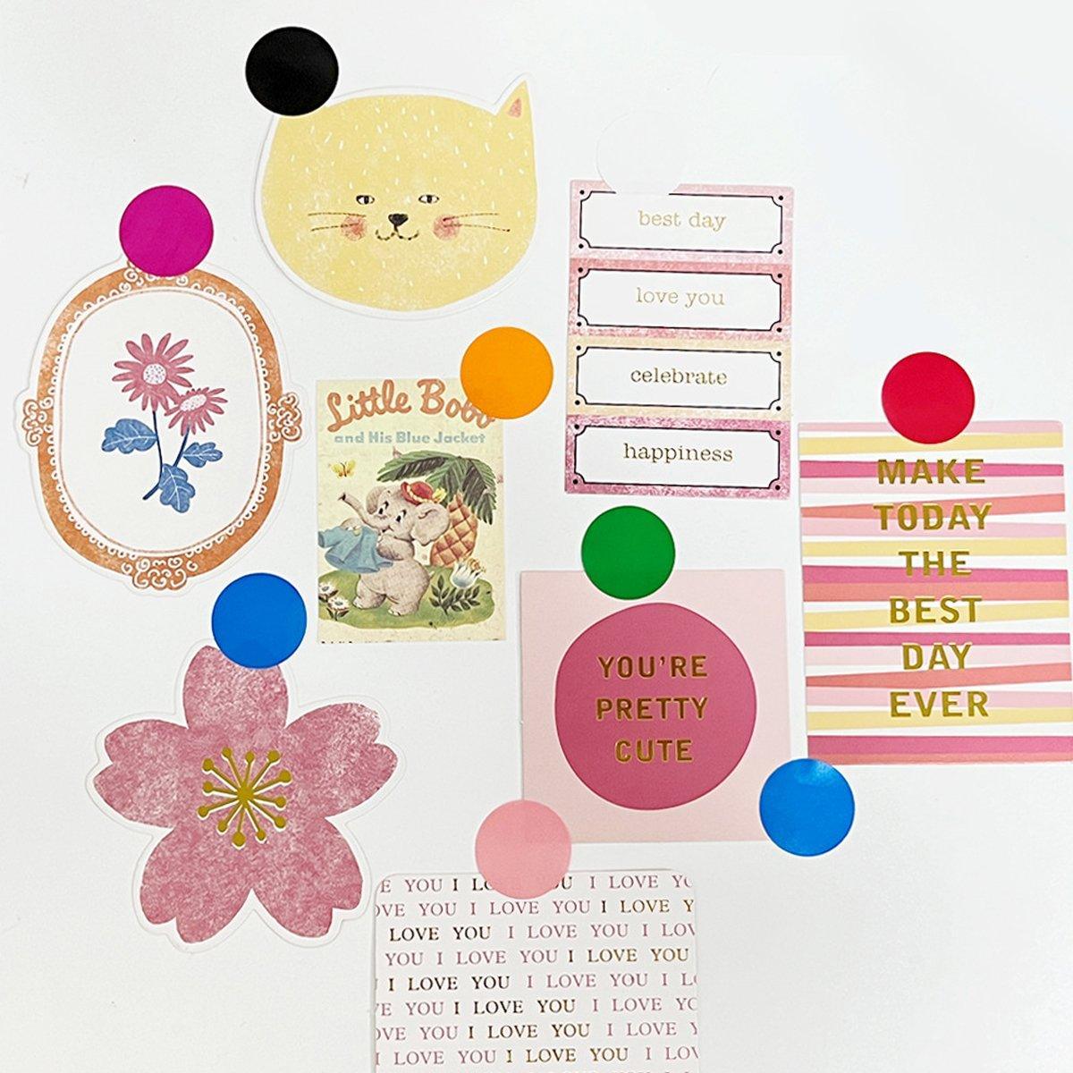 8 Rolls Colored Polka Dot Labels Round Seal Stickers Marking Round Sticker Set - Black