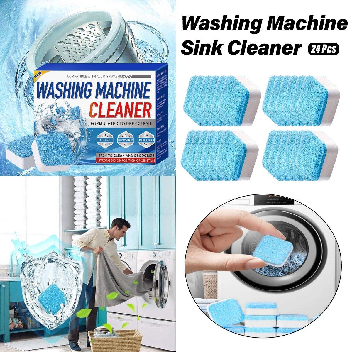 24PCS Washing Machine Cleaner Tablets Disinfectant Effervescent Stain Remover