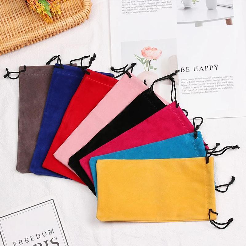 5PCS Cleaning Clothes Sunglasses Pouch Glasses Case Soft Eyeglasses Bag Random - 10PCS