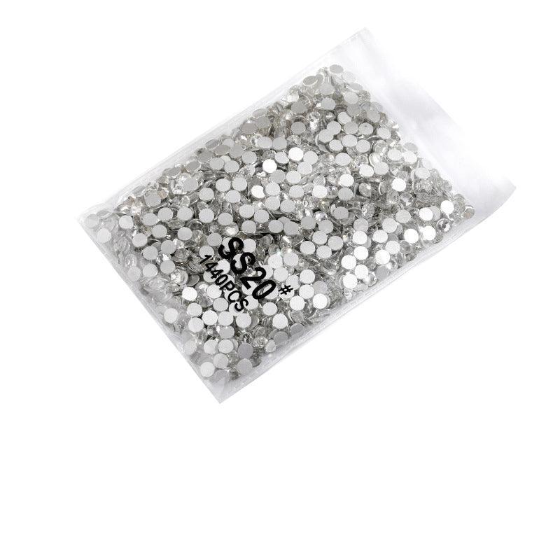 1440Pcs Glitter Rhinestones Crystal Flat Clear Bottom Glass Nail Art Nail Drill - Clear Crystal-SS12