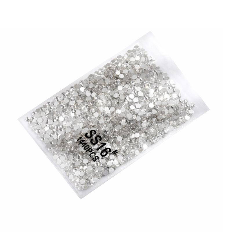 1440Pcs Glitter Rhinestones Crystal Flat Clear Bottom Glass Nail Art Nail Drill - Clear Crystal SS16