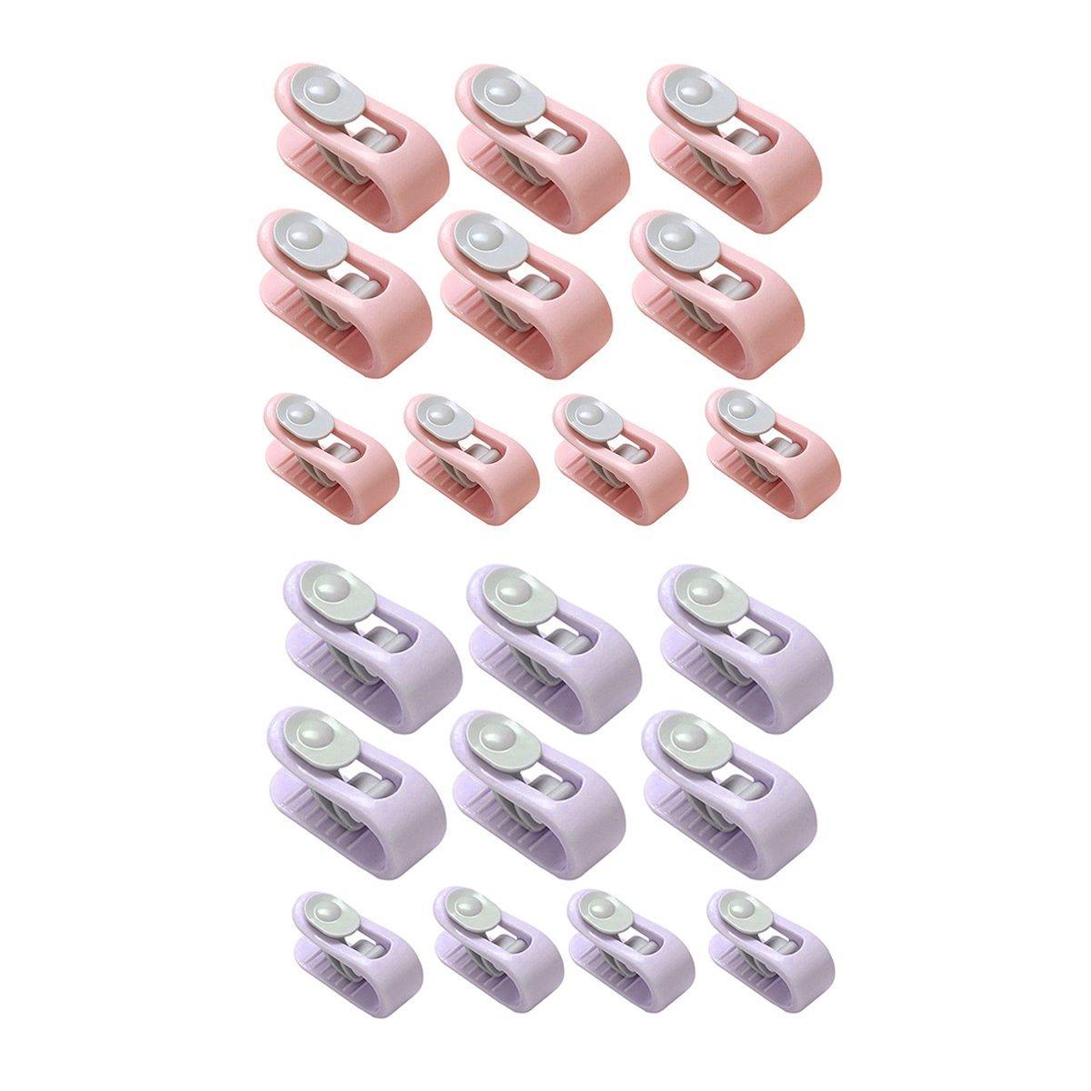 10/20pcs Quilt Retainer Cover Clips Invisible Needle-Free Thumb Buckle Bedding - Pink+Green-20PCS
