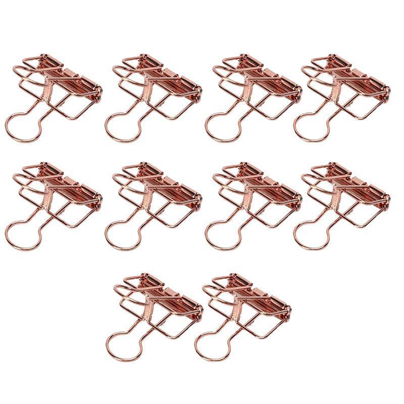 Solid Color Hollow Out Swallowtail Metal Binder Bookmark Clips Office Supplies - Bronze