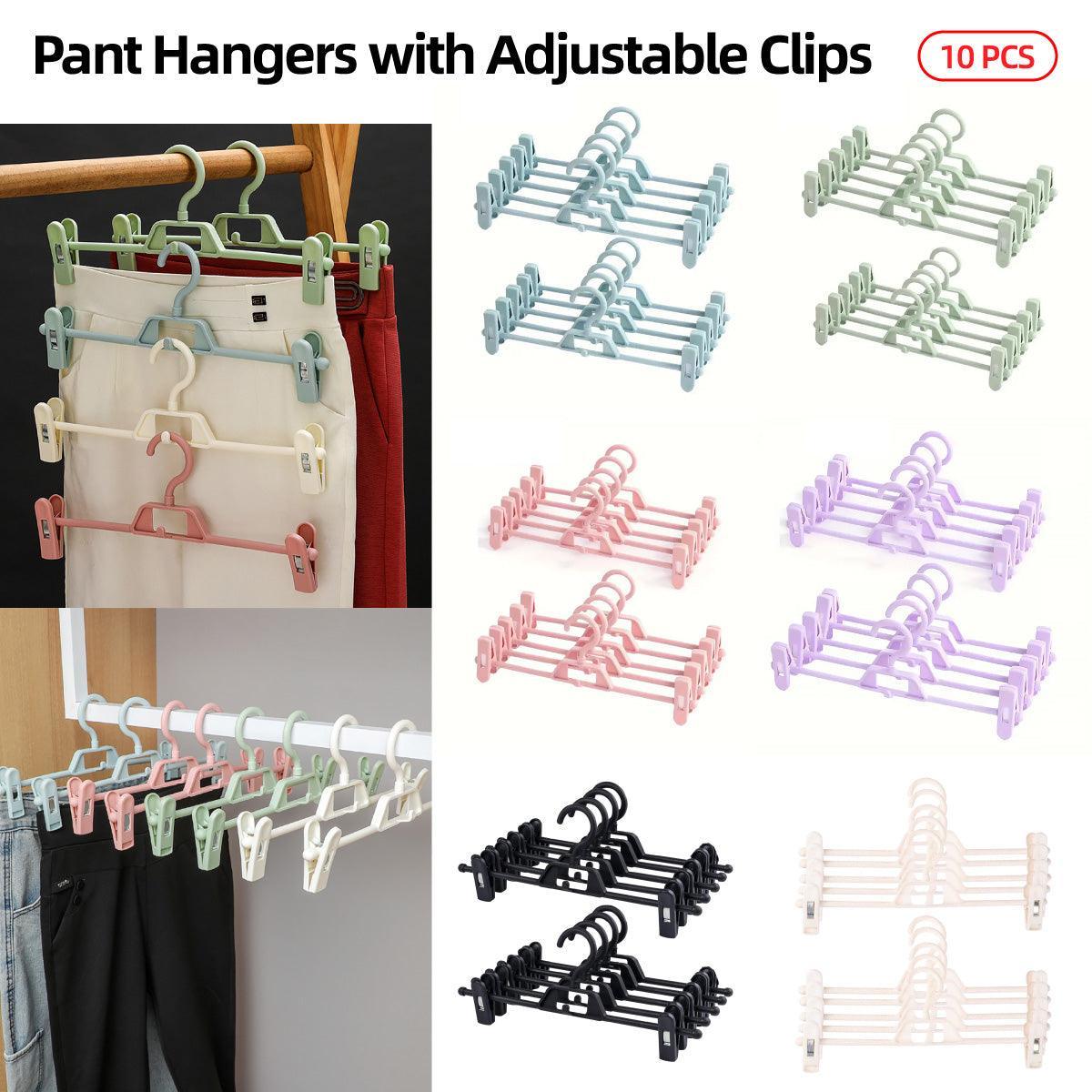 Seamless Household Retractable Pants Rack Buckle Clothes Clip Inner Hanger - White
