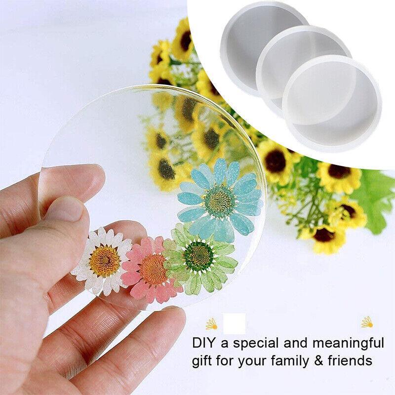 Coaster Resin Casting Mould Epoxy Mold Silicone Craft DIY Jewelry Agate Making - Large Square