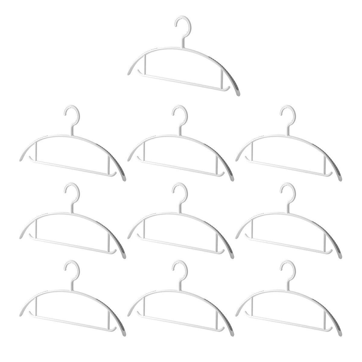 10PCS Plastic Half Round Non Slip Hangers Non Marking Drying Racks Home Use - Wide