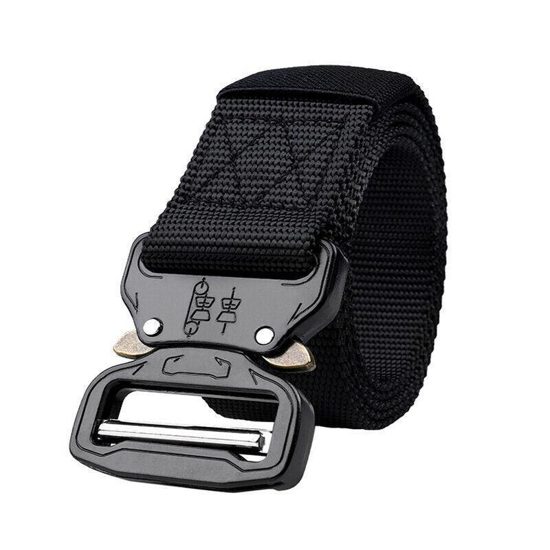 Mens Canvas Outdoor Tactical Belt Heavy Duty Army Waist Web Strap Waistband Hot - Army Green