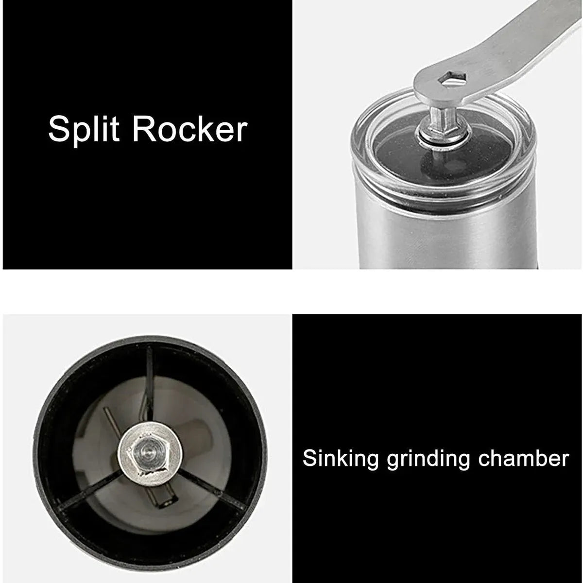 Small Manual Coffee Grinder Beans Nuts Adjustable Conical Ceramic Burr Grinder