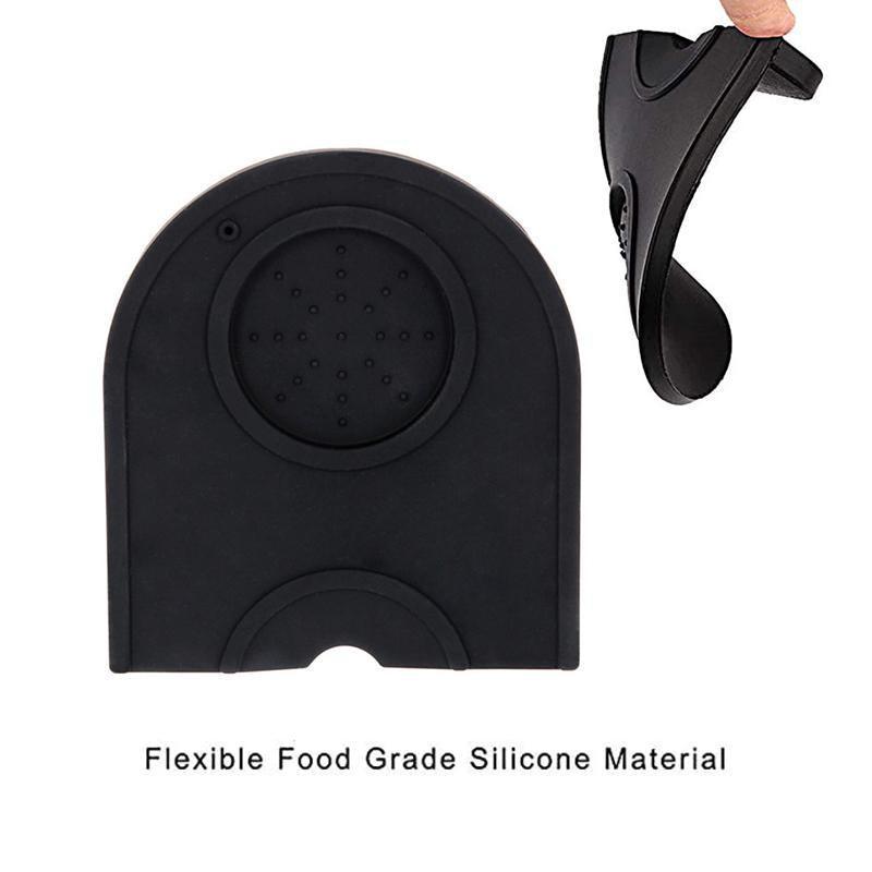Silicone Coffee Tamper Mat Non Slip Corner Tamping Pad for Espresso Station 14x12.5cm
