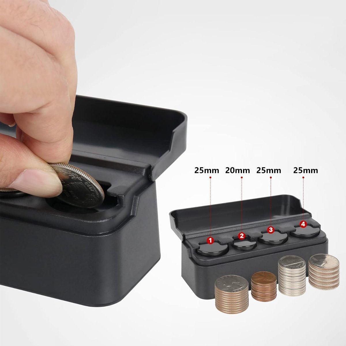 2X Car Coin Holder Portable Mini Change Storage Box Container Organizer Interior