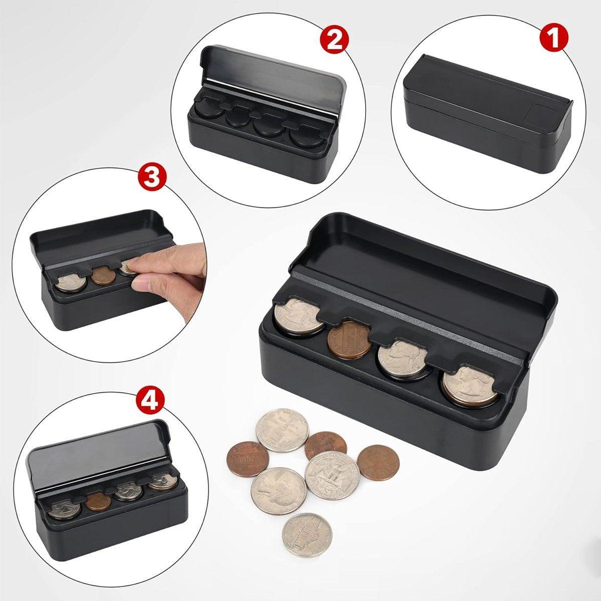 2X Car Coin Holder Portable Mini Change Storage Box Container Organizer Interior