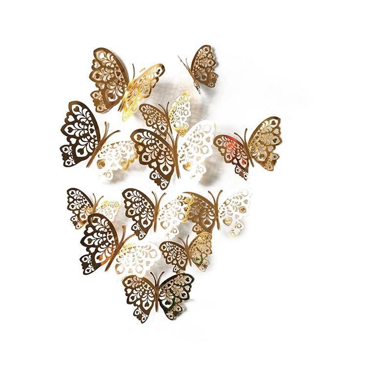 12X 3D Butterfly Wall Decals Stickers Removable Kids Nursery Decoration - 7604