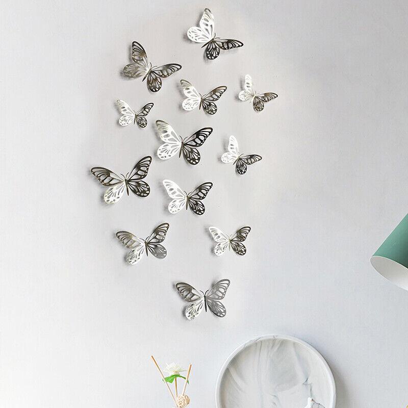 12X 3D Butterfly Wall Decals Stickers Removable Kids Nursery Decoration - 7607