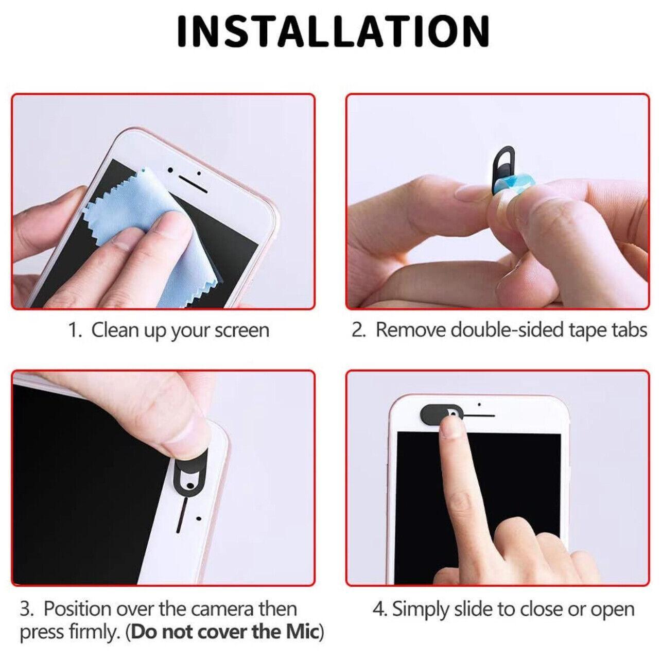 3PCS Webcam Cover Slide Ultra Thin Camera Privacy Protection for Laptop Phone - Black 3 PCS