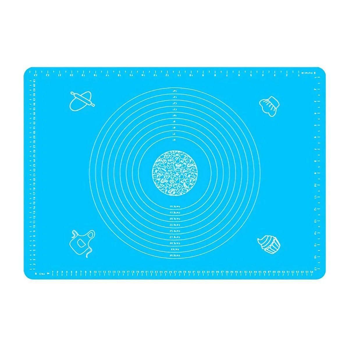 Blue Reusable Non-Stick Silicone Rolling Dough Mat Cake Pastry Baking Fondant Sheet - 64*45cm