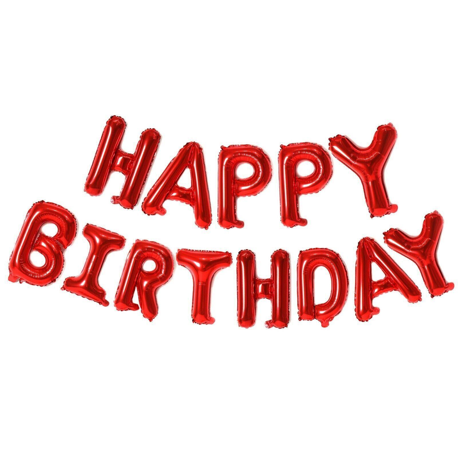 40Cm 3D Happy Birthday Letters Balloons Inflating Foil Banner Bunting Celebrate - Gold