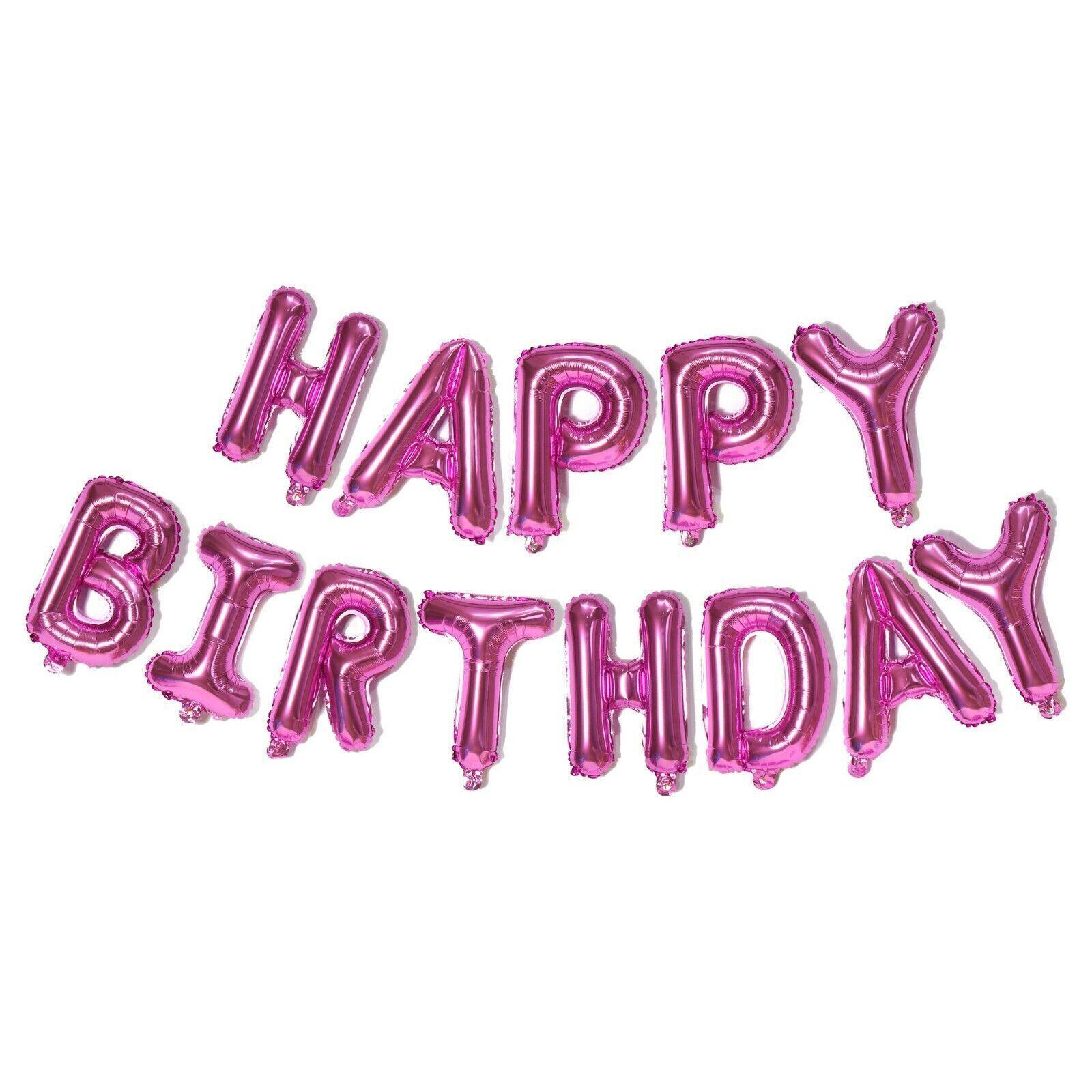 40Cm 3D Happy Birthday Letters Balloons Inflating Foil Banner Bunting Celebrate - Gold