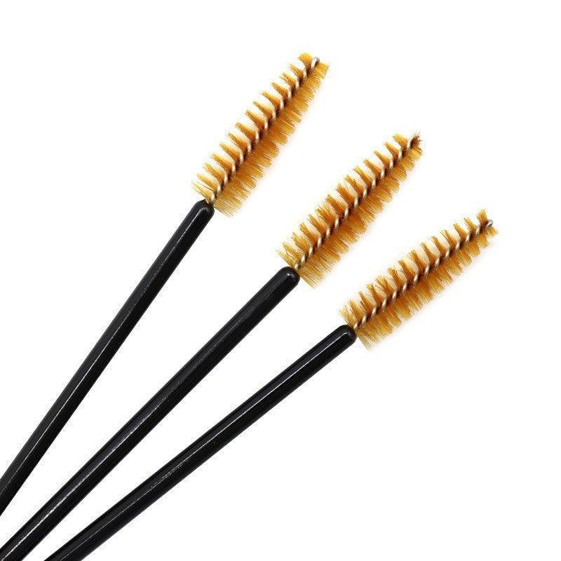 50X Disposable Mascara Wands Eyelash Brushes Applicator Lash Extension Brush - gold+black