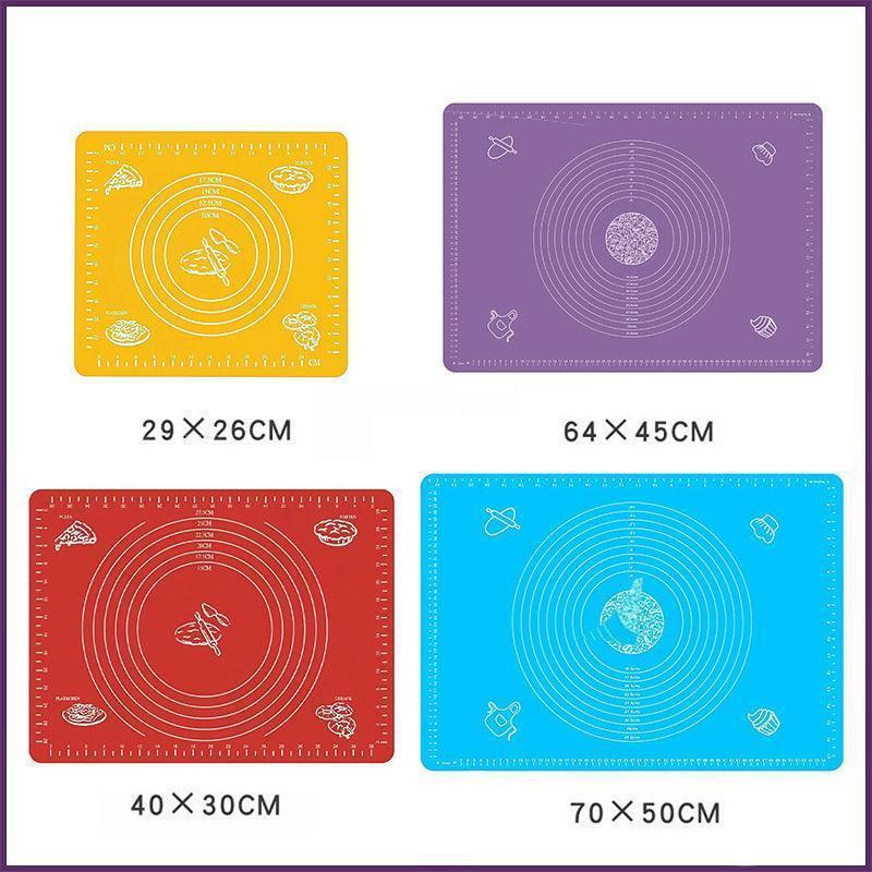 Orange Reusable Non-Stick Silicone Rolling Dough Mat Cake Pastry Baking Fondant Sheet - 40*30cm