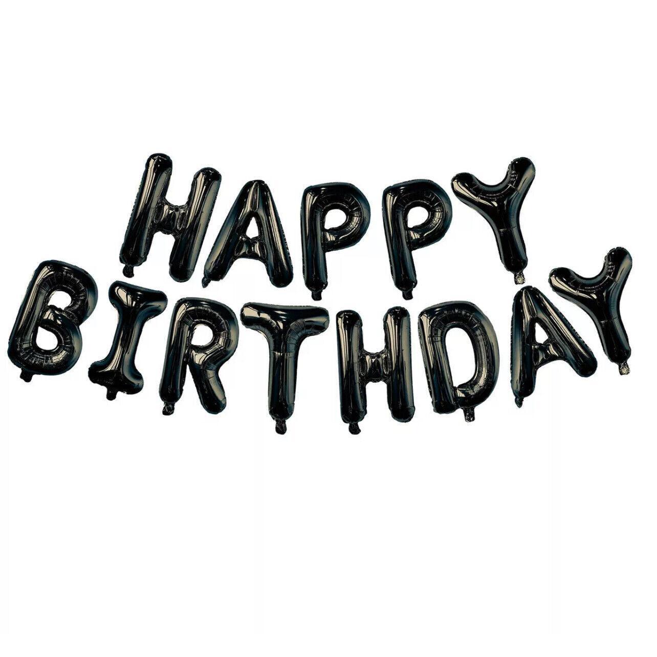 40Cm 3D Happy Birthday Letters Balloons Inflating Foil Banner Bunting Celebrate - Rose Gold