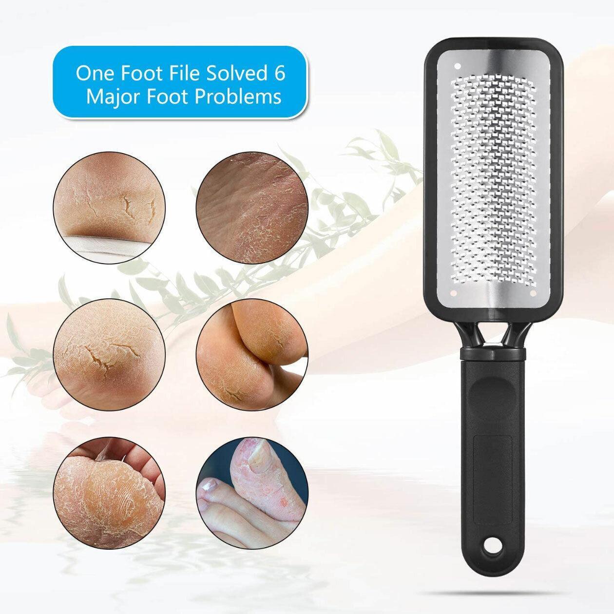Stainless Steel Foot File Scraper Grater Pedicure Rasp Callus Remover Tool - White