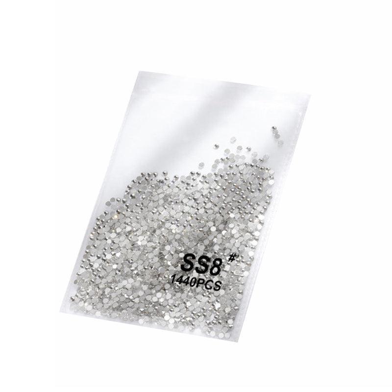 1440Pcs Glitter Rhinestones Crystal Flat Clear Bottom Glass Nail Art Nail Drill - Coloured Crystal-SS16