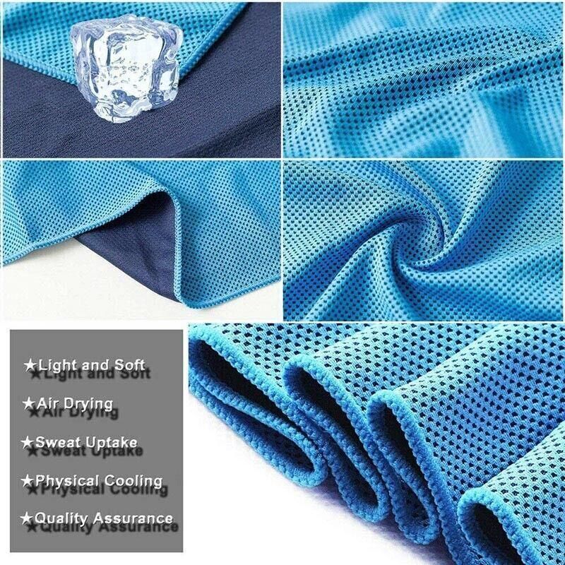 Instant Cooling Towel Gym Sport Golf Exercise Jog Cycling Outdoor Ice Cold Scarf - Purple