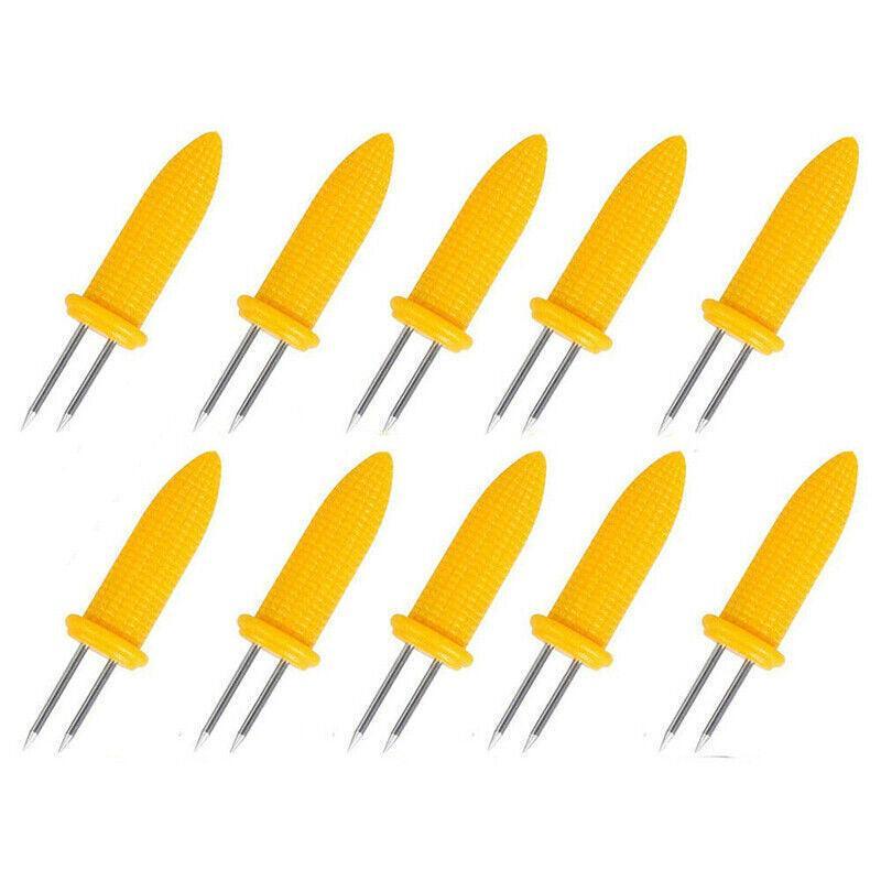 BBQ Corn Holders Set of 10 Reusable Stainless Steel Skewers for Kitchen and Grill