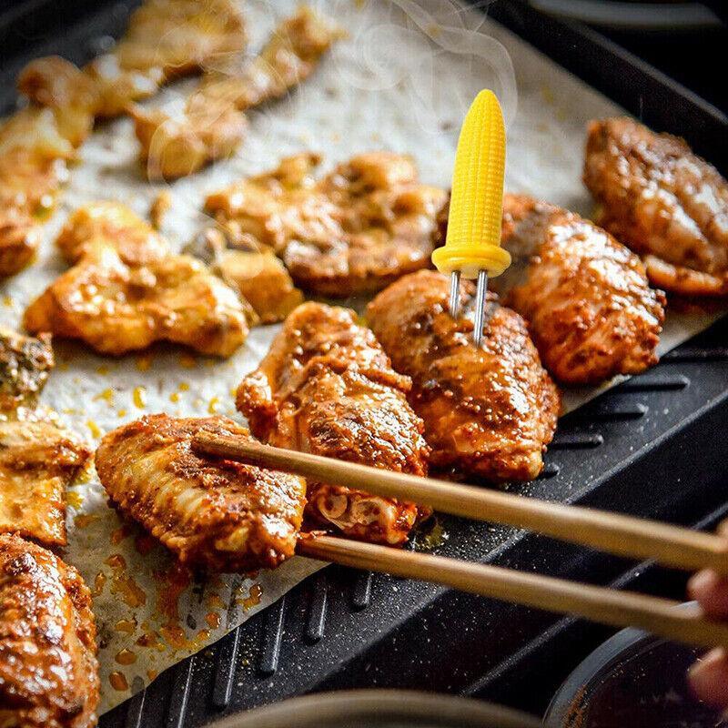 BBQ Corn Holders Set of 10 Reusable Stainless Steel Skewers for Kitchen and Grill