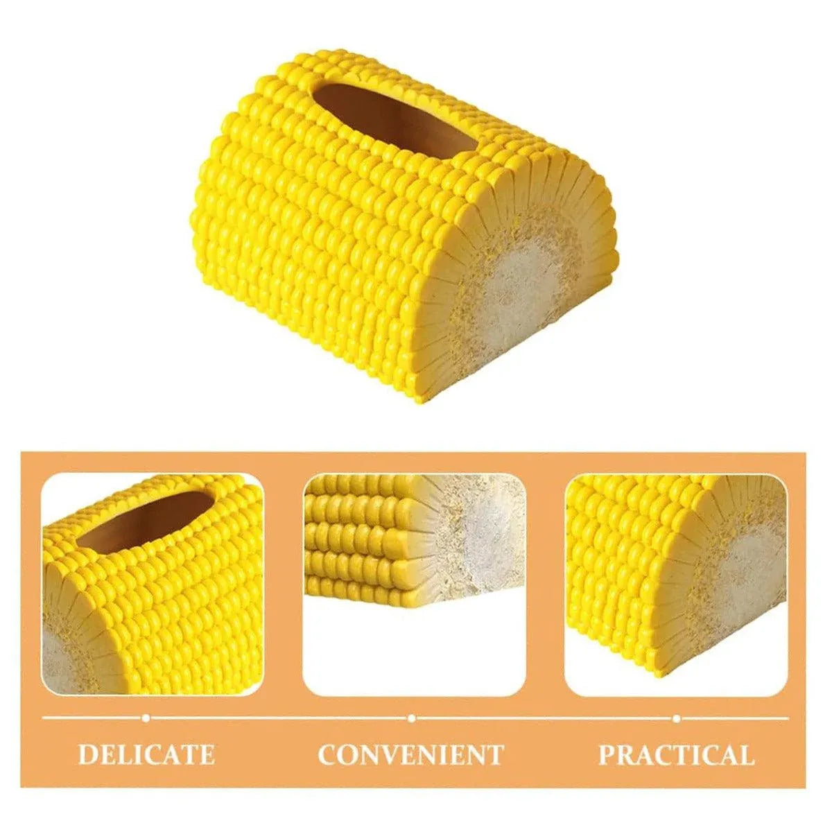 Corn Shape Tissue Box Paper Dispenser Decorative Napkin Holder for Home Office