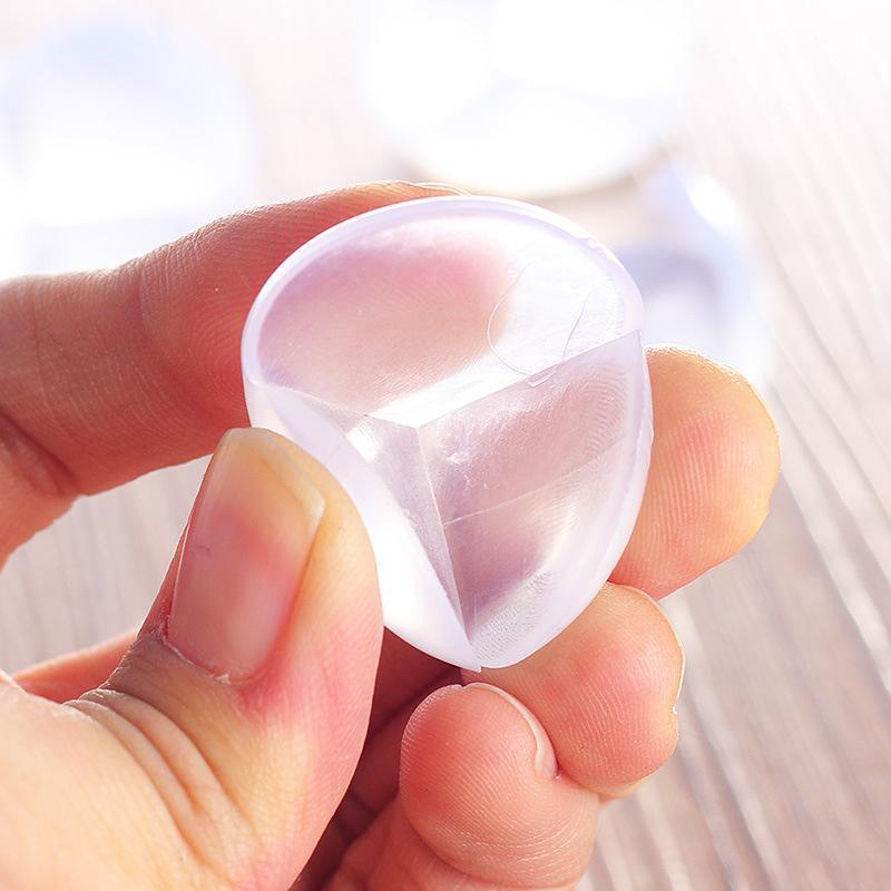 Transparent PVC Table Corner Guards Anti-Collision Protective Covers for Furniture - 4 PCS