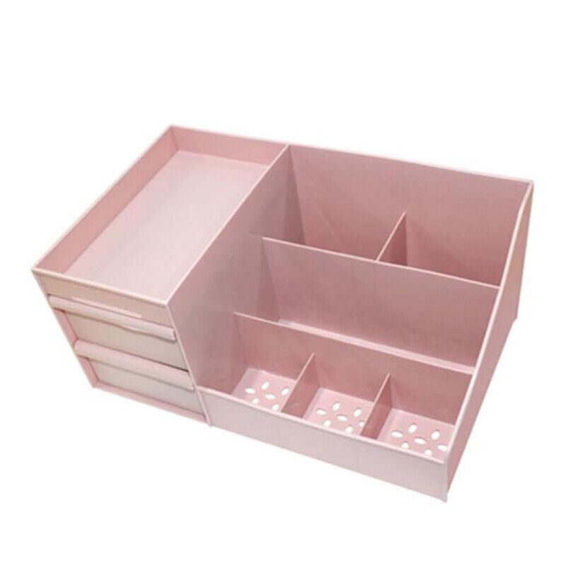 Cosmetic Makeup Organizer With Drawers Bathroom Skincare Storage Box Holder Case - Pink