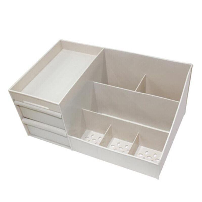 Cosmetic Makeup Organizer With Drawers Bathroom Skincare Storage Box Holder Case - White