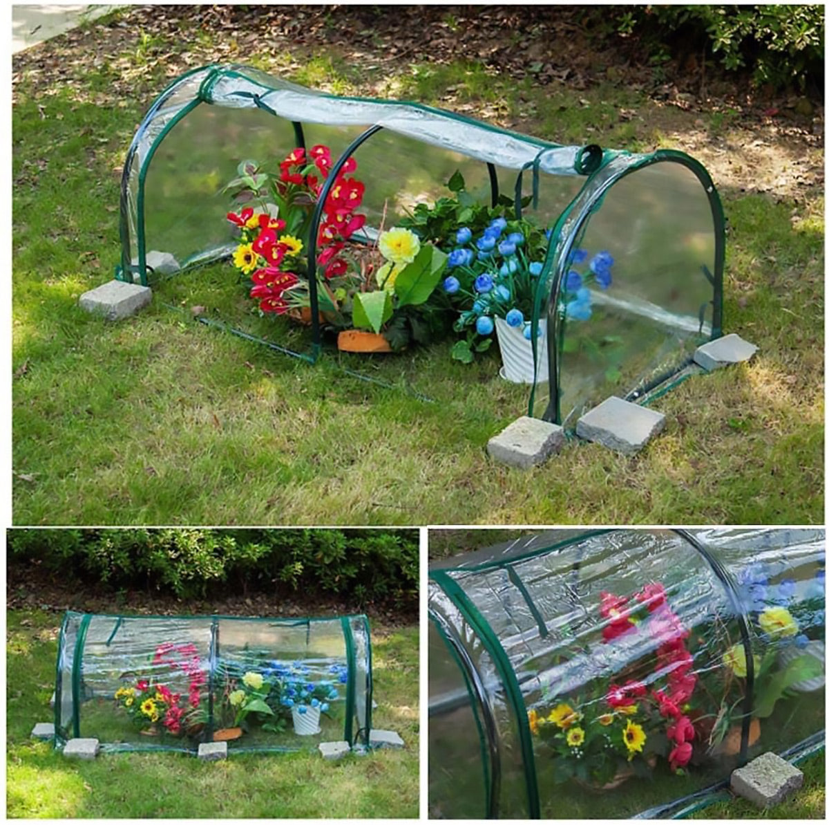 PVC Greenhouse Cover Replacement Plant Tent Garden Shelter No Frame - Transparent