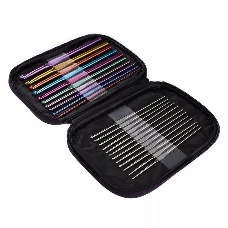 22PCS Crochet Hook Set Aluminium Knitting Needles with Case for DIY Yarn Craft