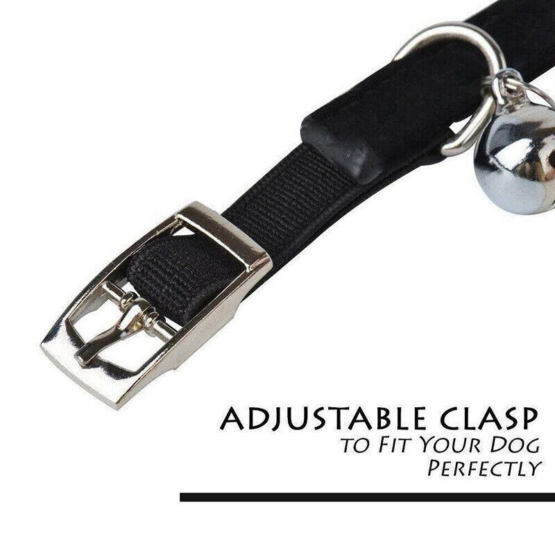 Suede Adjustable Pet Collar with Rhinestone for Cat Puppy 5 Colours Quick Release - Red