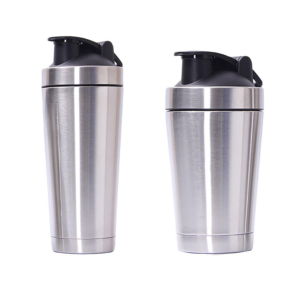 500/750ML Stainless Steel Protein Blender Shaker Cup Bottle Mixed Water Sport - 750ml