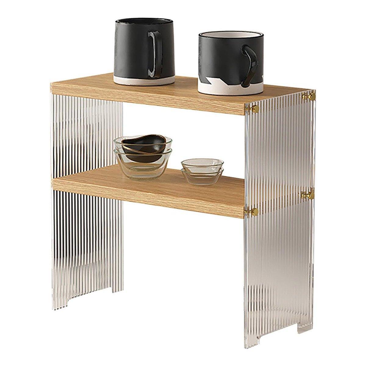 Acrylic Desktop Cup Holder Multi-Purpose Portable Storage Organizer For Home - Wood