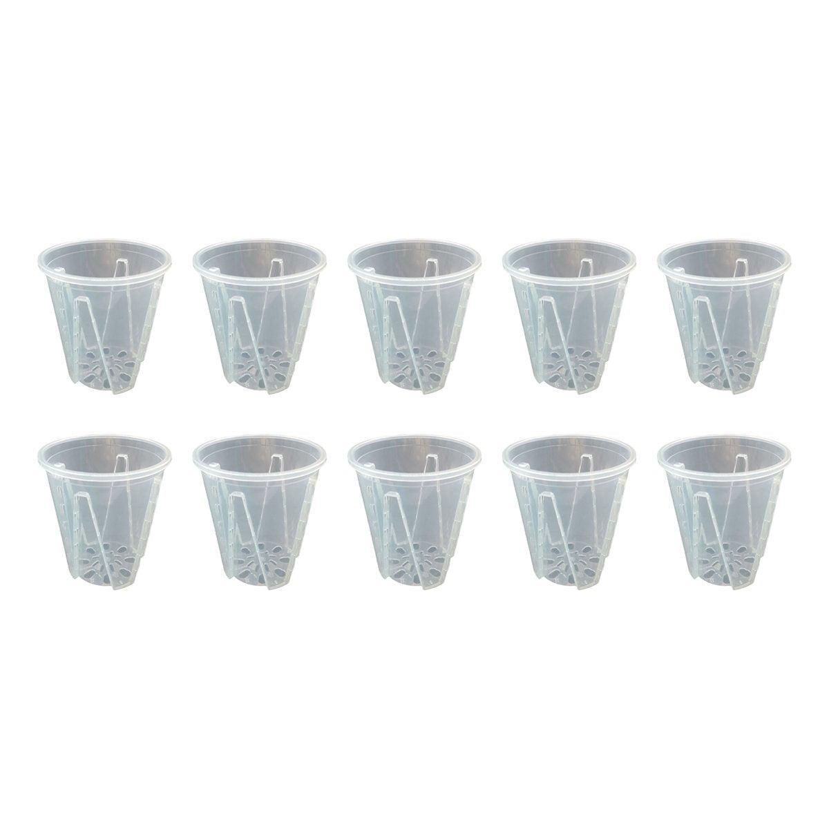 10xClear Plastic Orchid Pots with Holes for Phalaenopsis Root Aeration