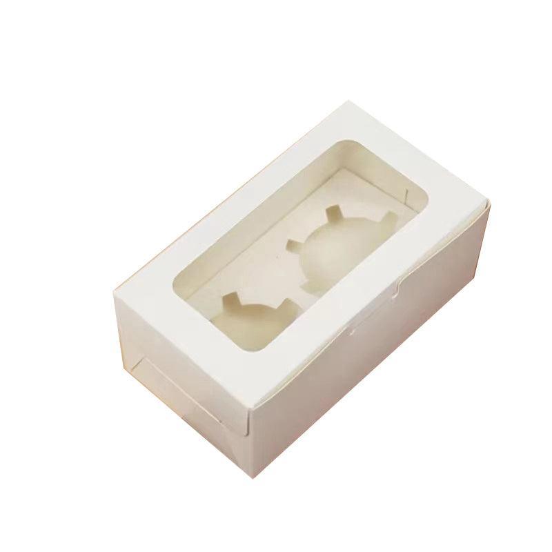 Cupcake Box Cases 1/2/4/8/12 Holes Window Face Cases Party Wedding Muffin Baking - 2 Holes 25PCS