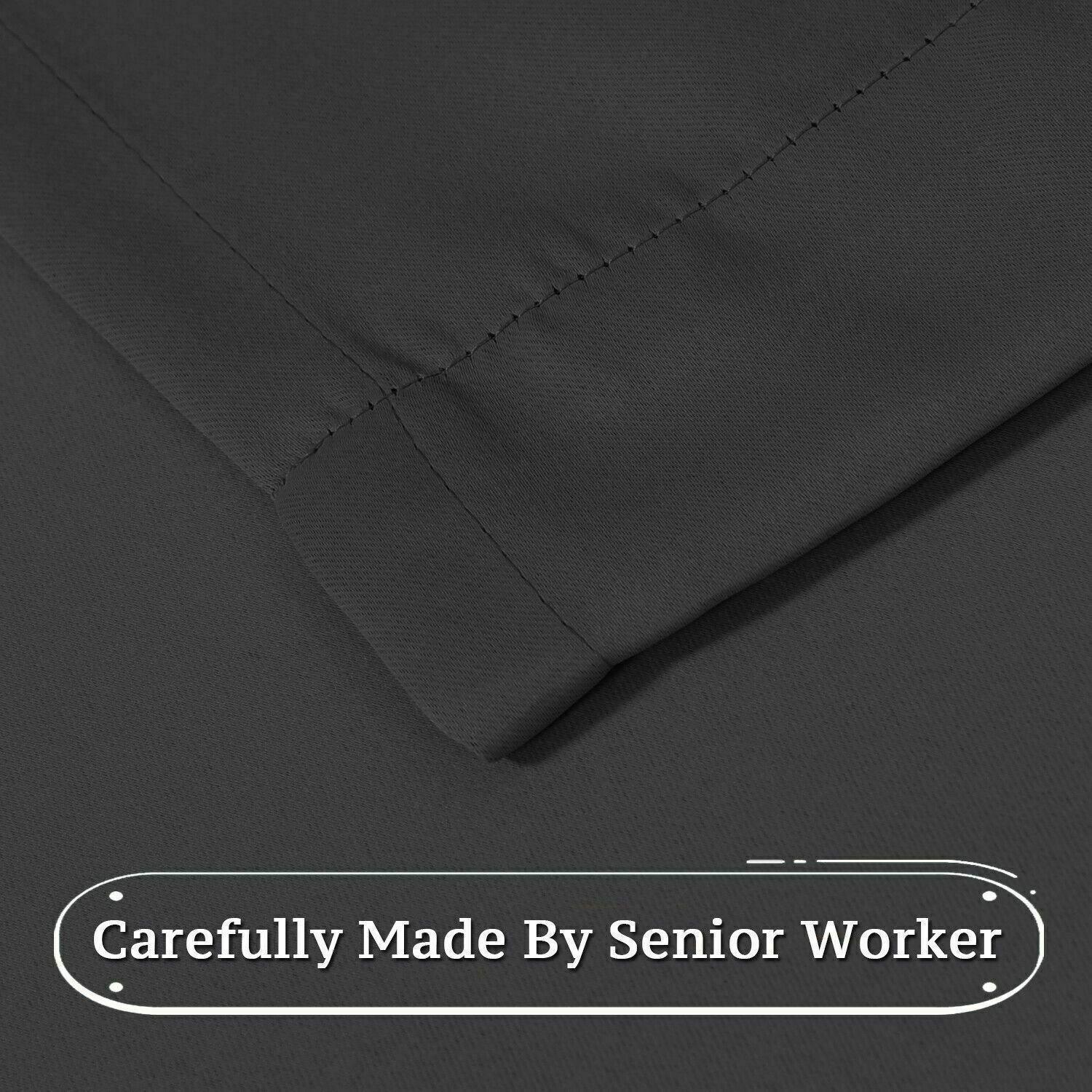 2pcs Semi Blackout Curtain Fabric Solid Colour Home Decor Drapes for Living Room - Black - 132x213cm