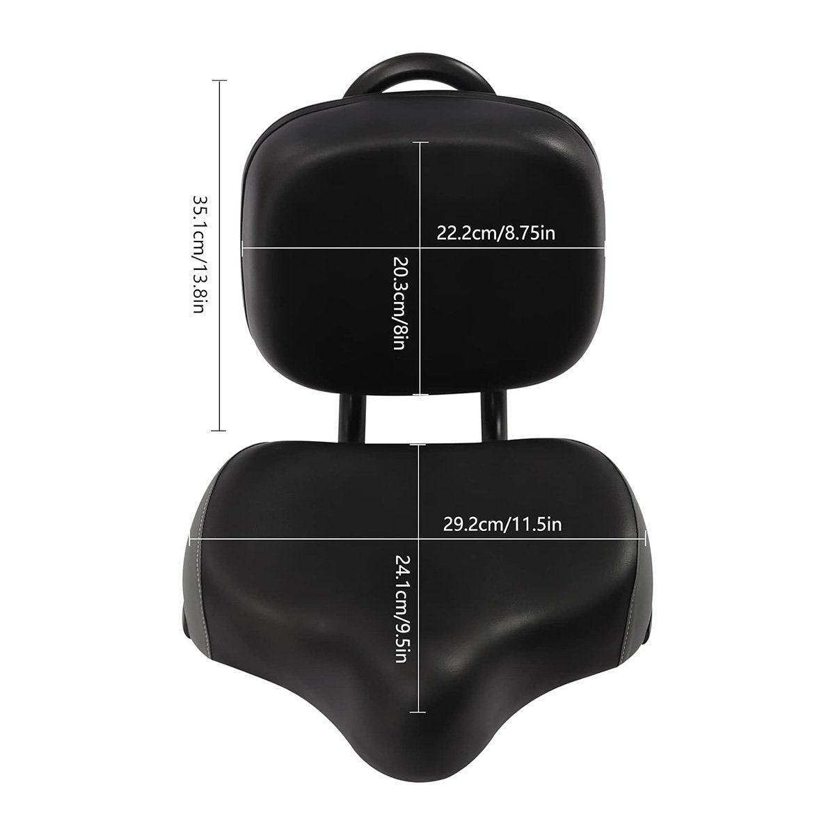 Electric Bicycle Tricycle Seat With Backrest Adjustable Comfortable Bike Seat - Black