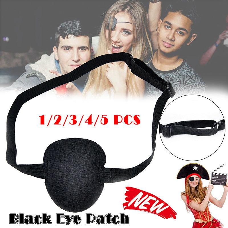 1/2/3/4/5Pcs Adjustable Strap Eye Patch Soft Concave Design Washable Black Cover - 1 PC